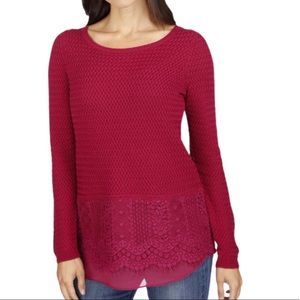 Lucky Brand Lace Detailed Sweater.